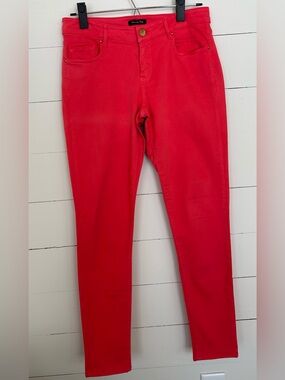 Massimo Dutti Women's Bright Redish Pink Skinny Jeans, Size 6